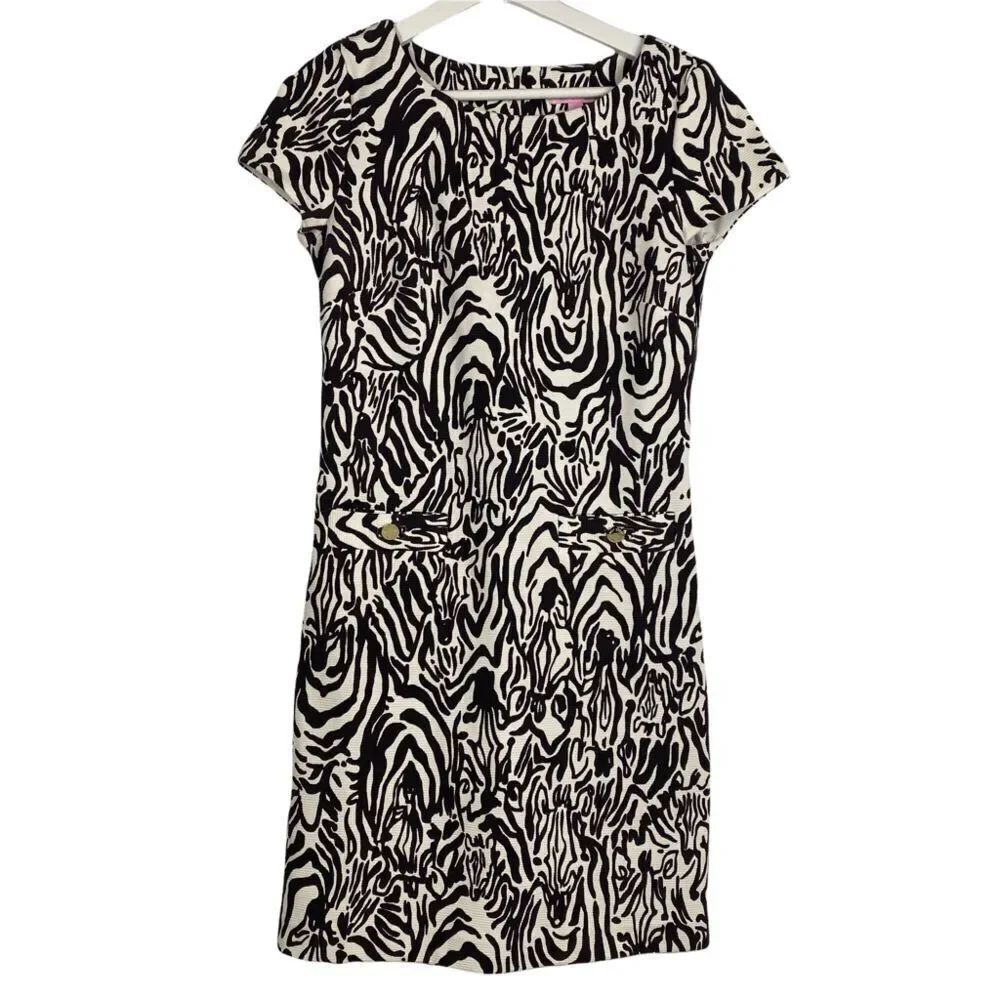Lilly Pulitzer Full Entourage Zebra Print Dress size Small